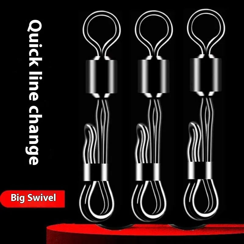 Brass quick change fishing line clamp barrel swivel bearing