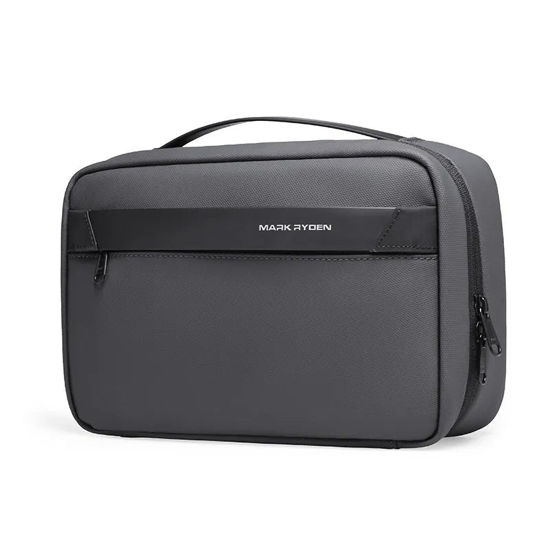 Oxford cloth wet dry separation storage bag in graphite grey with sewing line details