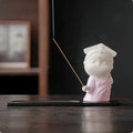 Ceramic court attendant incense burner decoration in fresh adorable style