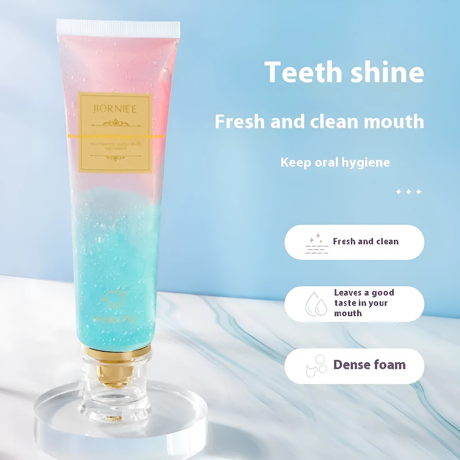 Nicotinamide dazzling white toothpaste tube with 100g net content for adult teeth whitening and cleaning
