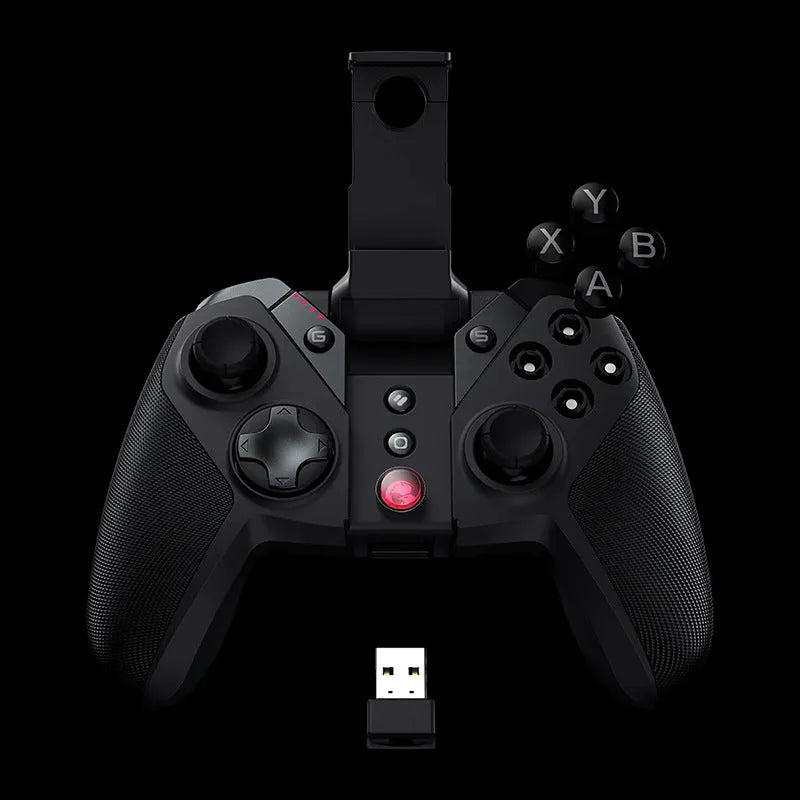 Black Gaishi USB-C wired game controller with vibration feedback for console gaming accessories