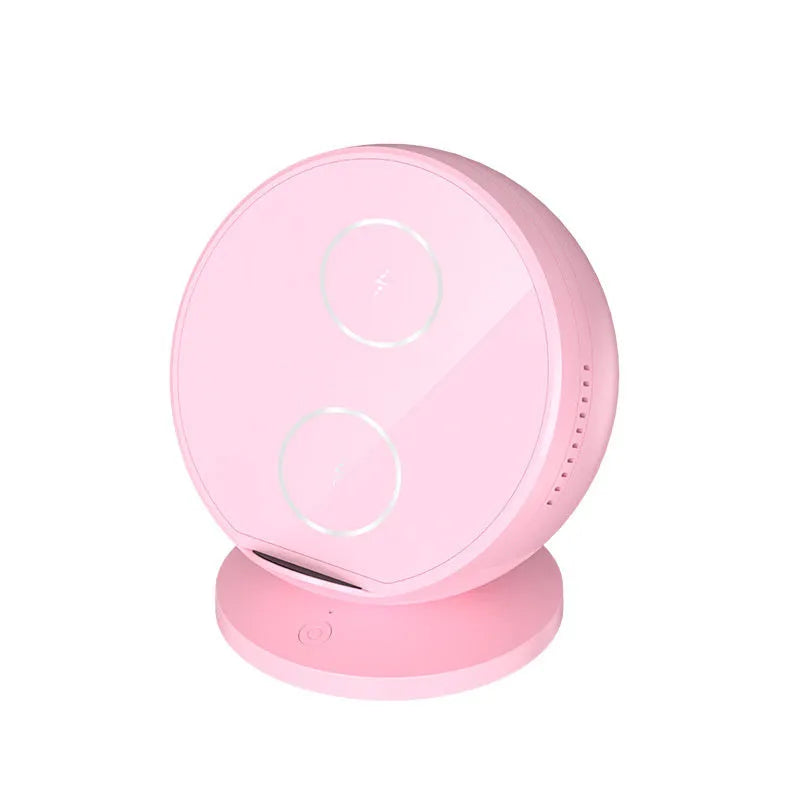 XC-11 wireless phone charger holder with Bluetooth speaker in black, blue, pink or white