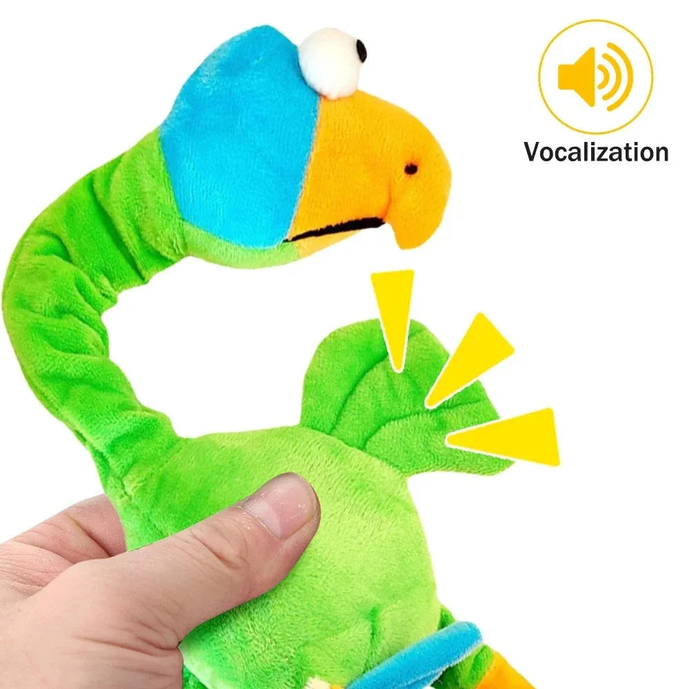 Squeaky screaming chicken dog chew toy in black, green, or orange colour