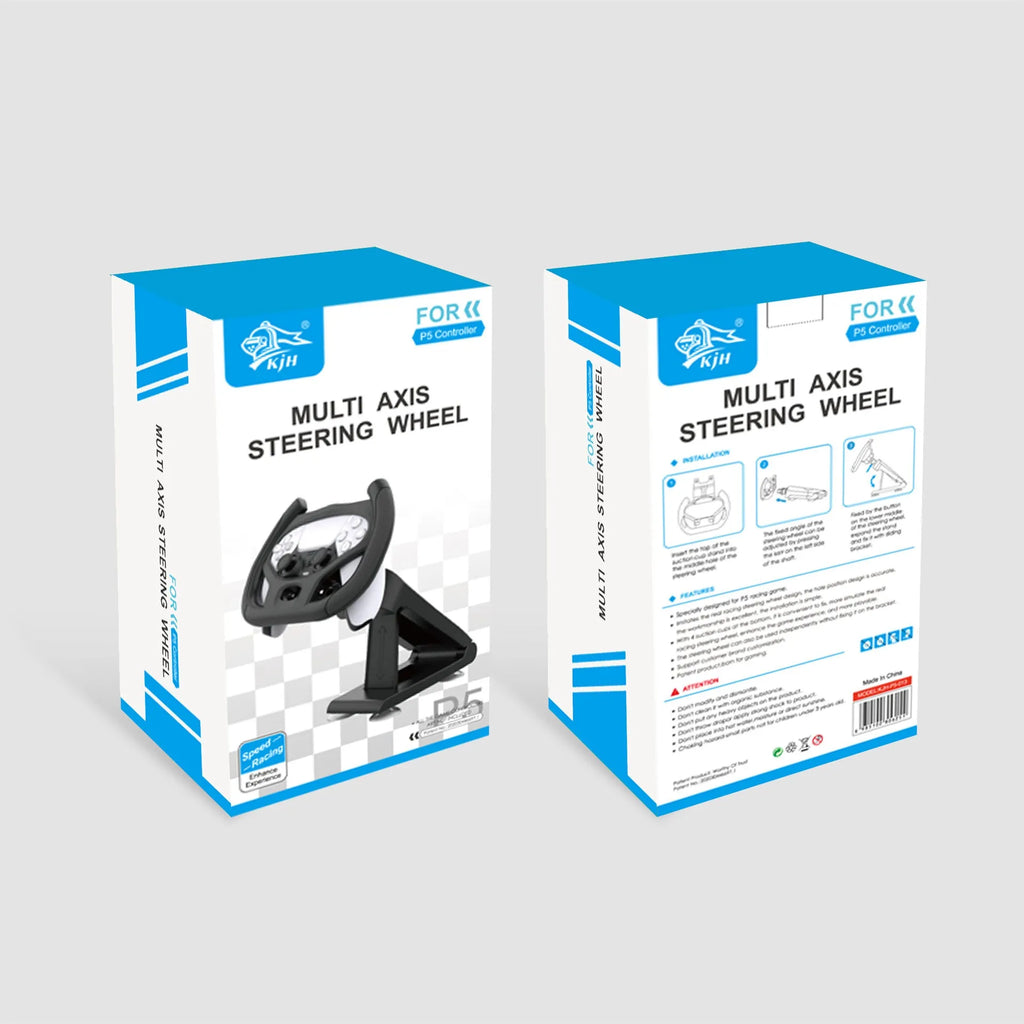 Black ABS plastic gamepad steering wheel bracket with suction cup and universal phone holder.