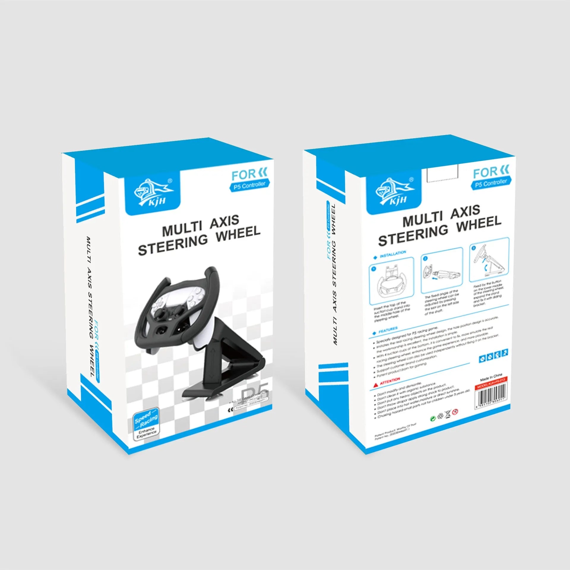 Black ABS plastic gamepad steering wheel bracket with suction cup and universal phone holder.