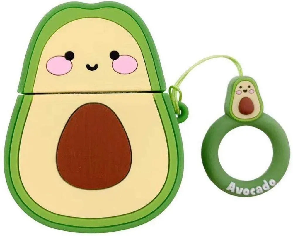 Silicone protective case for AirPods with cartoon animal design and flip opening