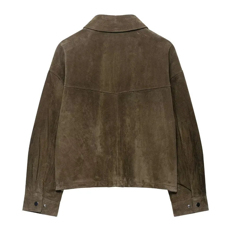 Women's casual PU leather jacket in pictured colour with regular fit and Asian sizing