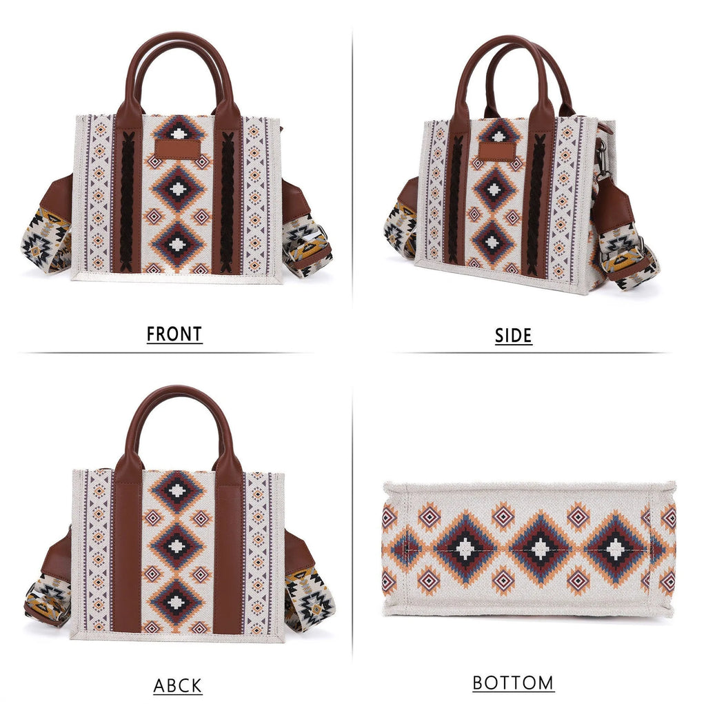 Hand-woven canvas shoulder messenger bag crossbody 27.9x21.5x13.5cm retro style beige no logo