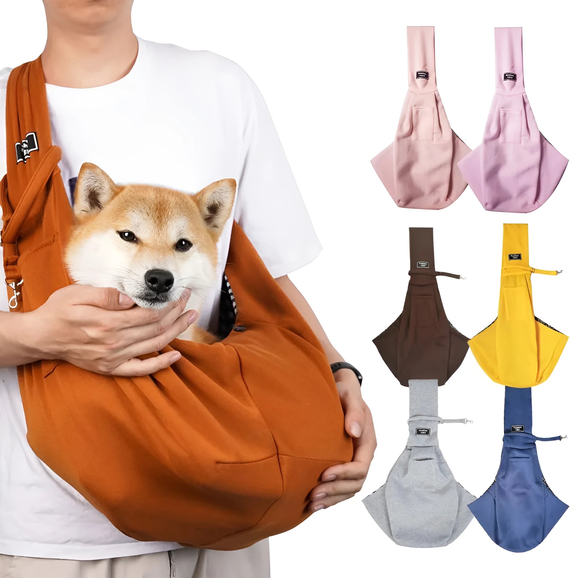 Foldable cat messenger backpack in a choice of colours, shown with adjustable strap and large main compartment.