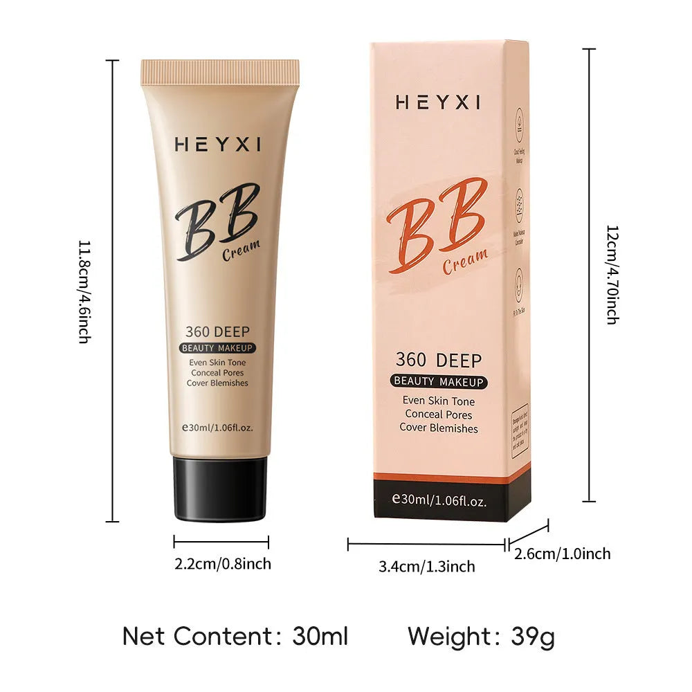 Waterproof and sweat-proof BB cream in shades 01, 02, 03, 04