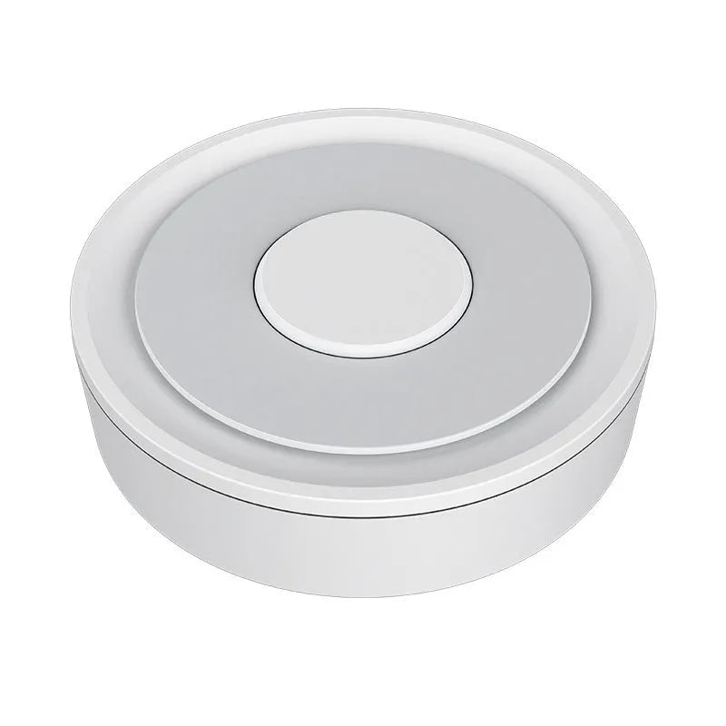 White ZigBee 3.0 wired gateway for smart home control measuring 78x78x25mm