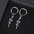 Gold plated snake-shaped vintage clip-on earrings on stainless steel base