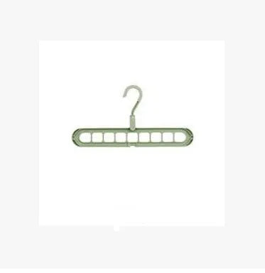 Plastic clothes hanger with rotating hook showing pink and green colour options