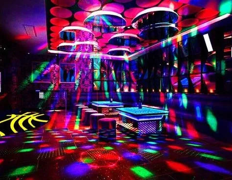 Black LED laser magic fan projection lamp with red and green laser lights for KTV and stage use