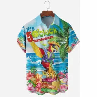 Men's camouflage pattern short sleeve casual shirt in slim fit design