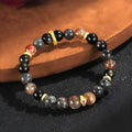 Black Sunstone flame stone Wukong bracelet handmade for unisex couple style