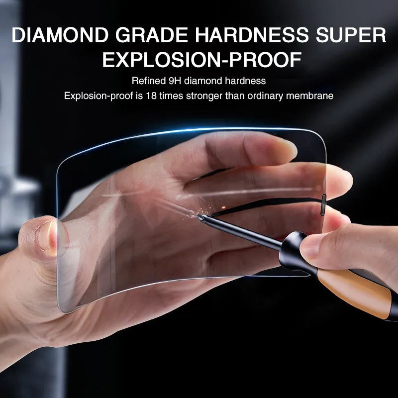 iPhone tempered glass screen protector with anti-peeping privacy feature and scratch-resistant coating