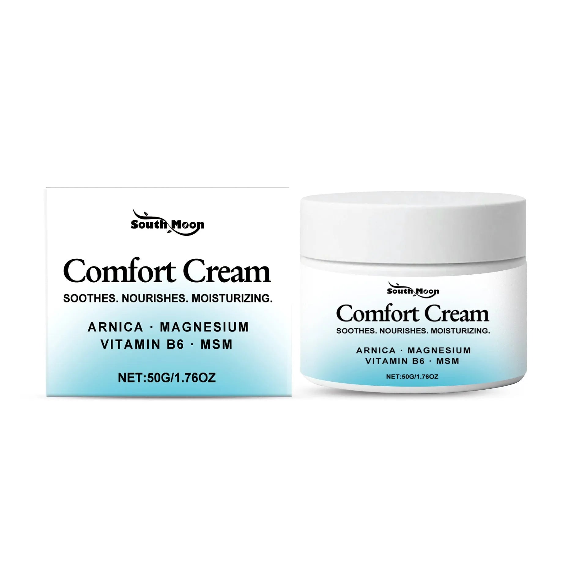 50g gentle hydrating body moisturising cream in white container with aloe vera extract