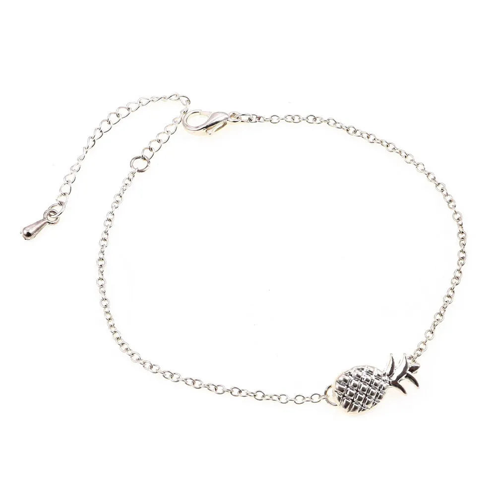 Gold and silver alloy pineapple bracelet for women with adjustable clasp