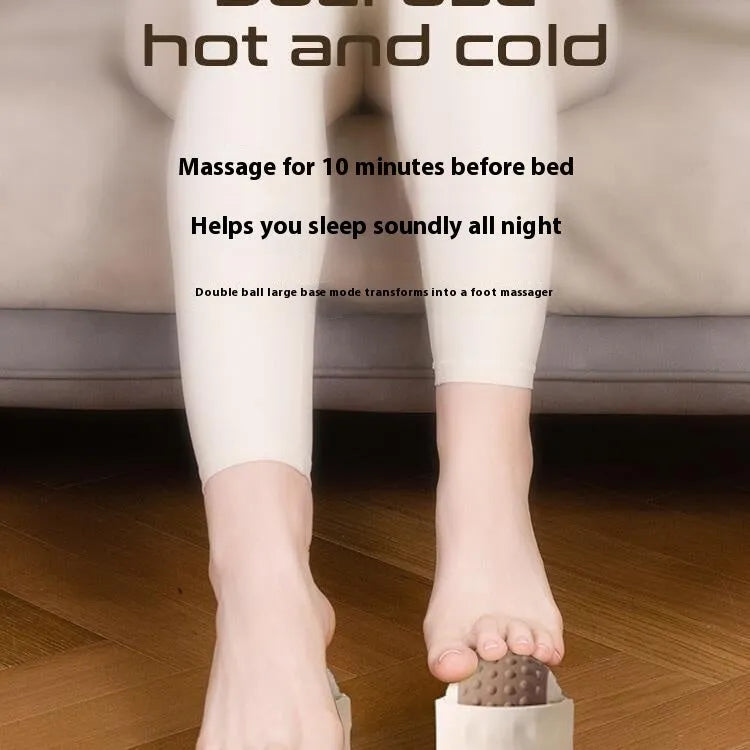 Massage ball with cold and hot compress functionality in caramel mocha colour for foot and back massage
