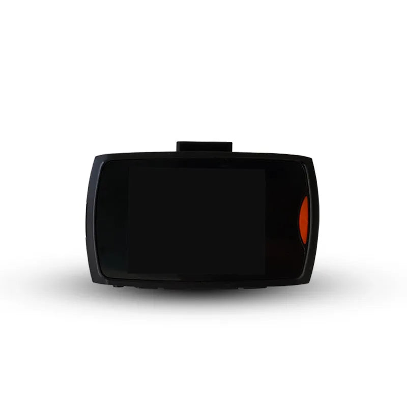 Compact black 1080P night vision dash camera with wide-angle lens mounted on car windscreen