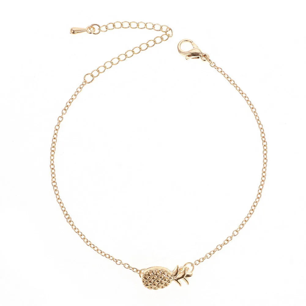 Gold and silver alloy pineapple bracelet for women with adjustable clasp
