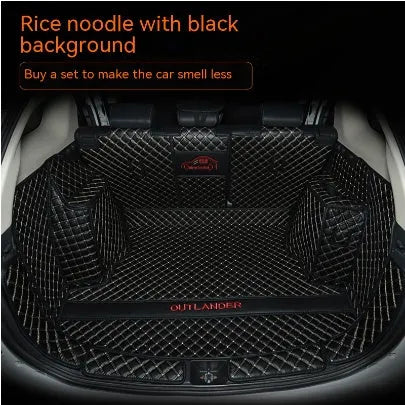 Custom-fitted TPE XPE boot liner with 3D edging for a Mitsubishi Outlander.