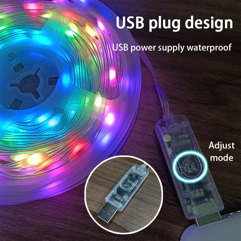 10 metre LED light string with 100 multi-colour lights in party decoration setting