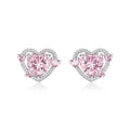 Guardian Heart Stud Earrings with white gold-coloured electroplated finish and heart shape design