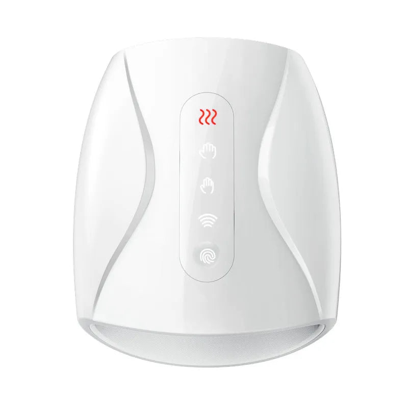 White electric hand massage instrument with heating for palm finger and wrist, 24x13cm