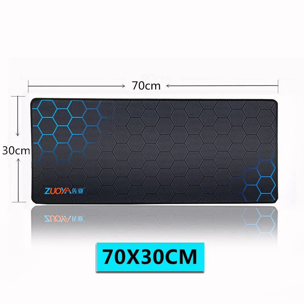 Extended natural rubber mouse mat in L and M sizes with waterproof surface and non-slip rubber base