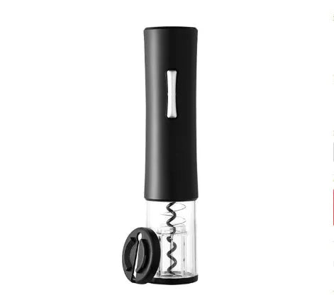 Automatic electric wine opener set with foil cutter stopper and pourer in black finish