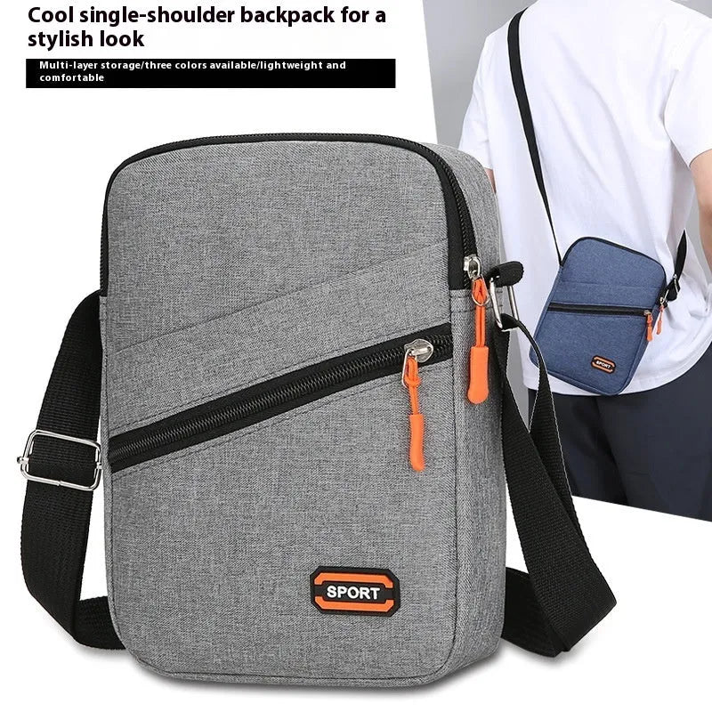 Simple all-match crossbody shoulder commuter bag in oxford cloth available in three colours