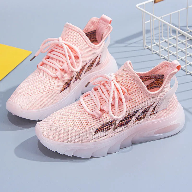 Women's cowhide leather sports casual shoes with high-cut opening and flat heel in four colour options.