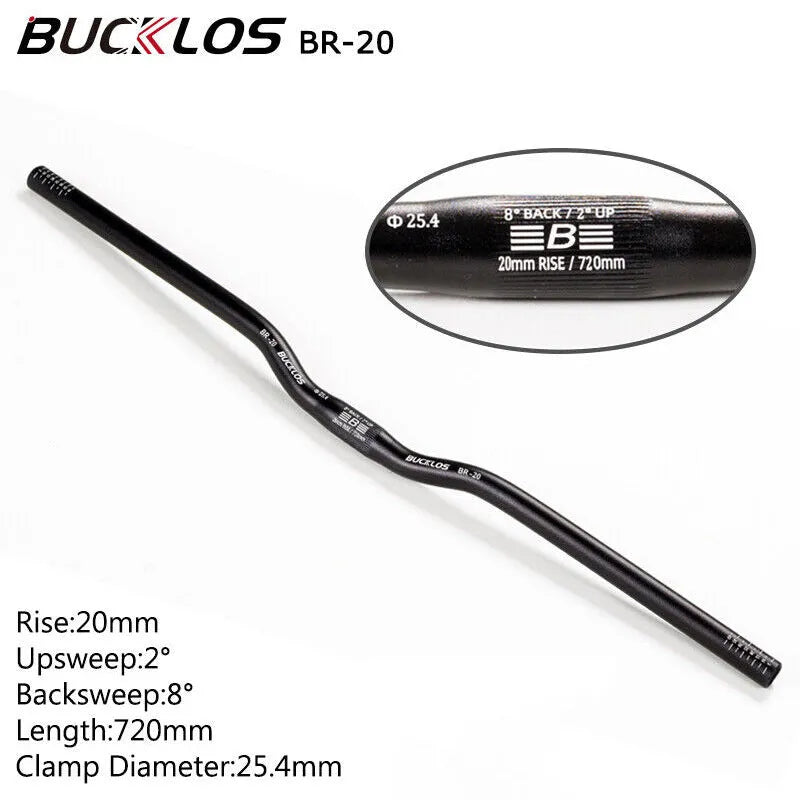 Aluminium alloy downhill folding bicycle swallow handlebar in black, 31.8mm clamp, 720mm width