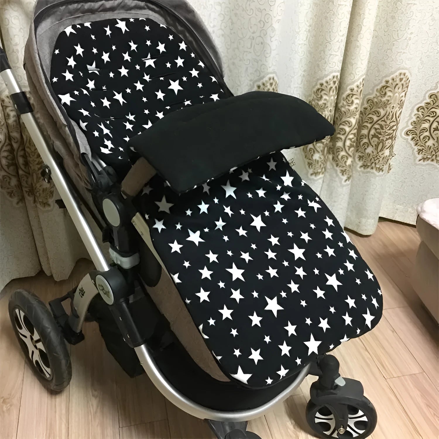 Baby stroller sleeping bag with thick cotton wool filling in envelope design, available in 15 colours including black and beige