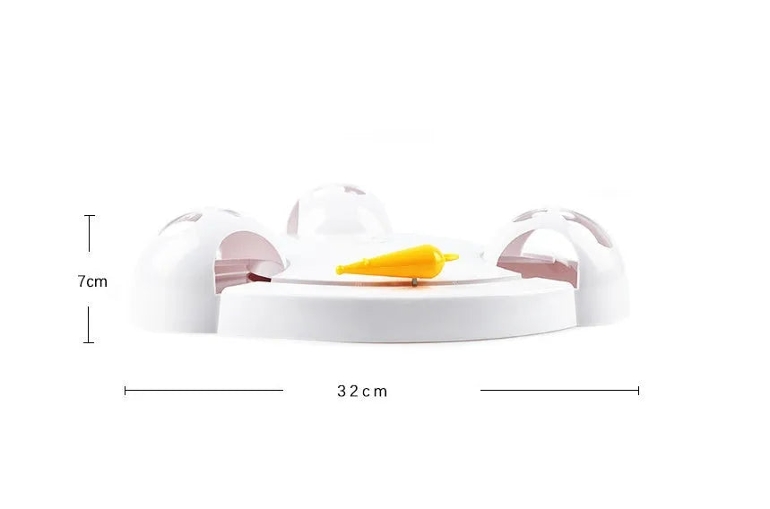 Electric cat toy wheel white automatic turntable with mouse attachment