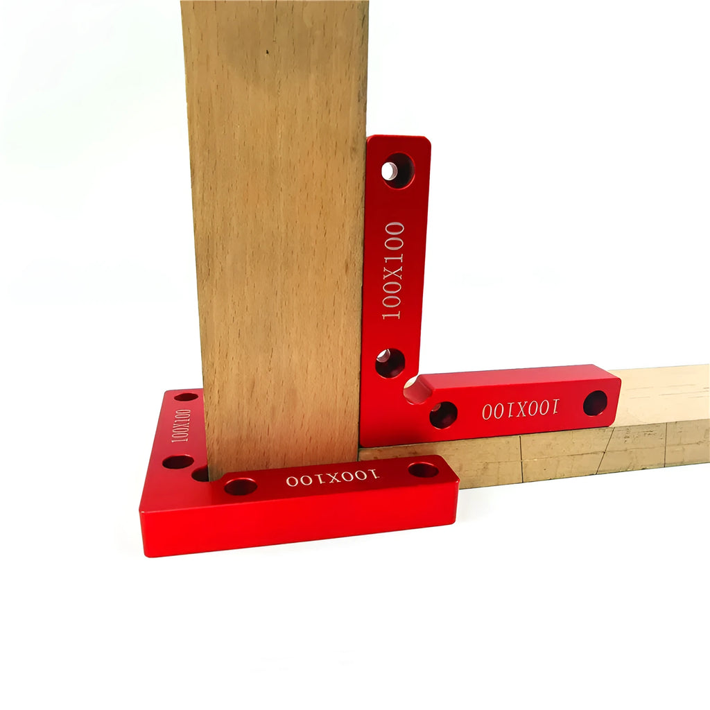 Aluminium woodworking right angle positioning block fixture for 90-degree clamping