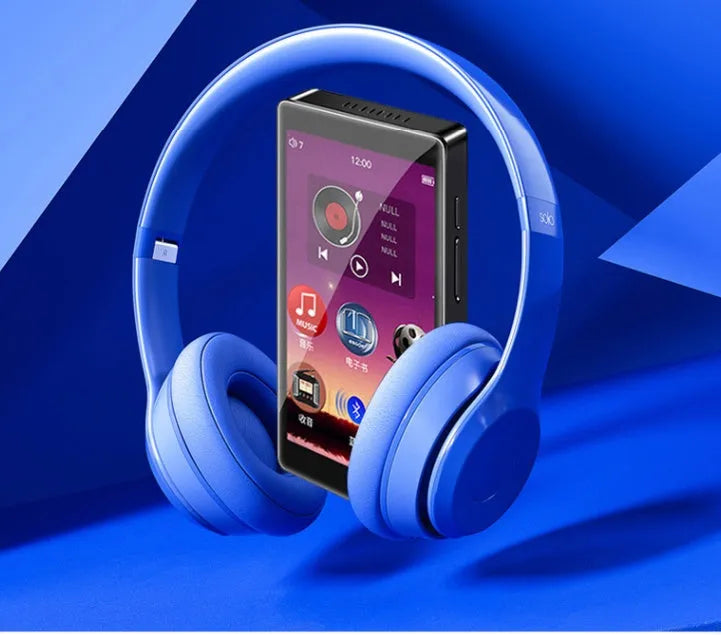 Black Ruizu H1 slim MP4 player with 4-inch touch screen display on a dark background
