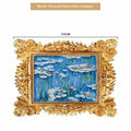 DIY epoxy pottery oil painting kit showing textured artwork in Van Gogh Sunflowers colour scheme with brushes
