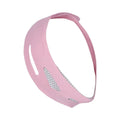 Pink elastic V face bandage for facial contouring and skin tightening with adjustable design