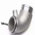 Aluminium alloy 90-degree turbo pipe elbow for lateral engine positioning