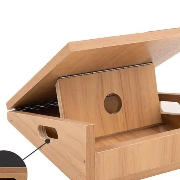Wooden Adjustable Angle Stretch Board Exercise Fitness Equipment for Home Gym Stretching and Flexibility Training, Natural Wood Colour 40.7x31.7cm