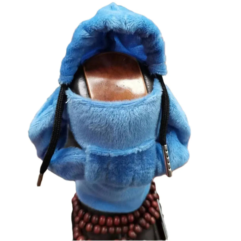 Velvet car gear handle sleeve in Dutch velvet fabric covering gear lever and handbrake