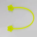 Small silicone magnet wire winder in purple organizing a headphone cable