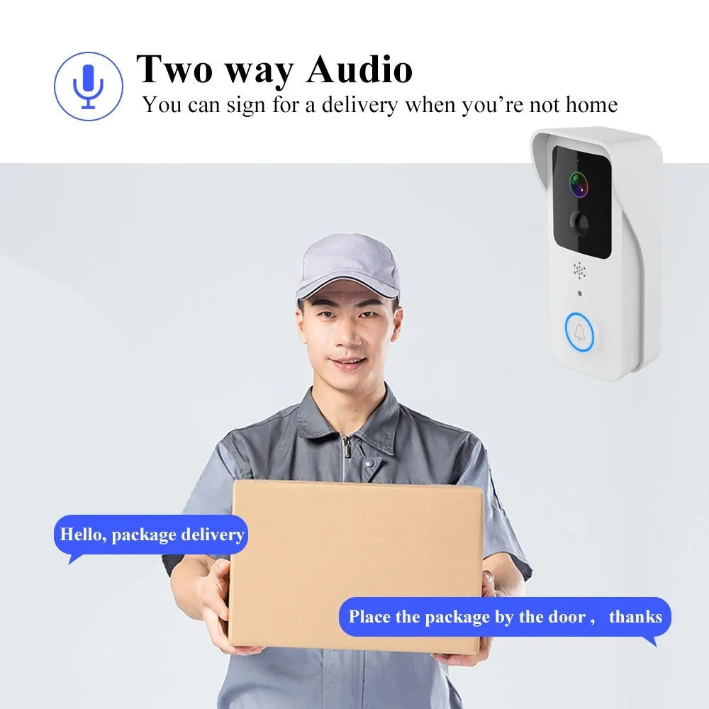 Smart home waterproof visual doorbell with HD camera and remote APP controls