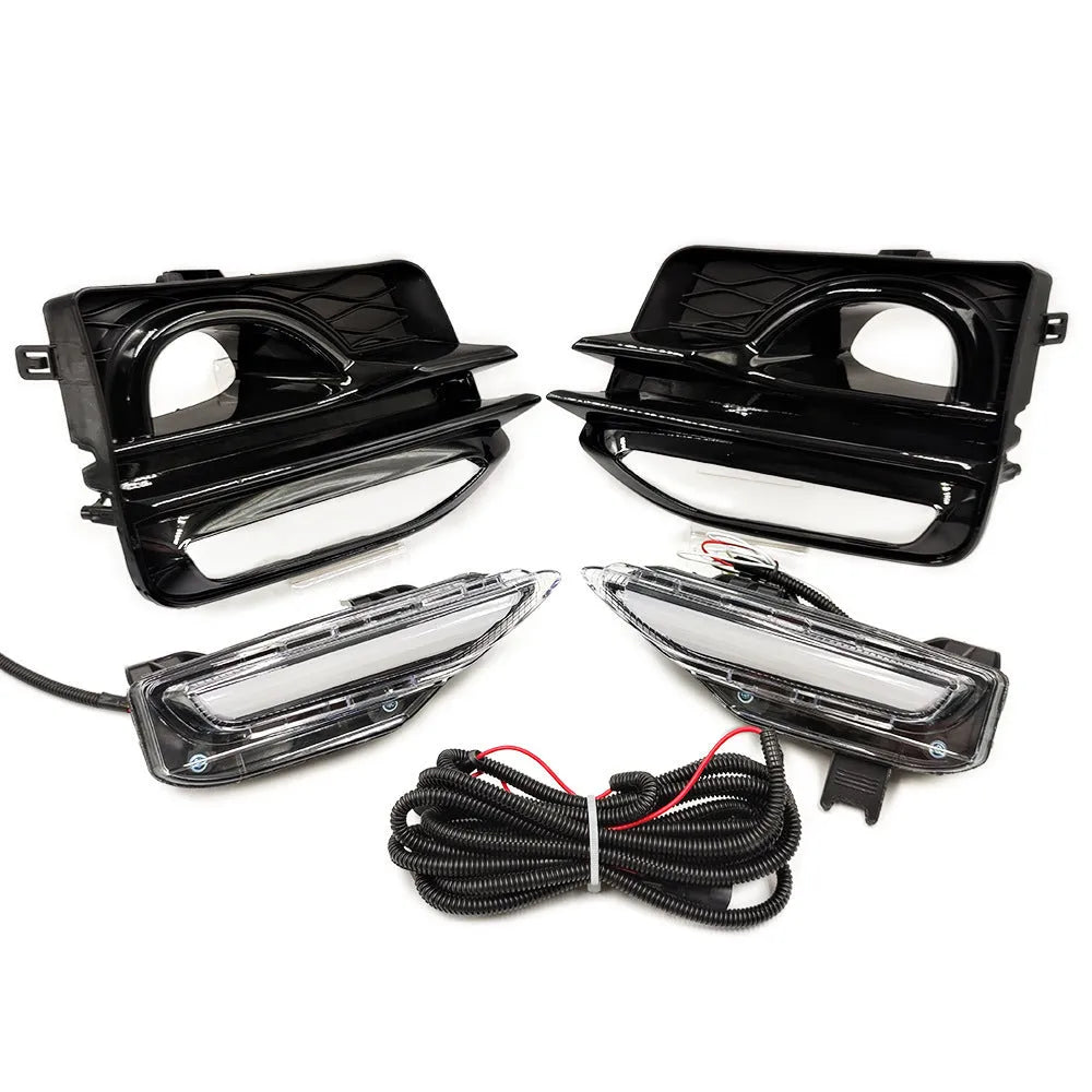 Infiniti Q50 Q70 front bumper LED daytime running lamp with streamer light effect.