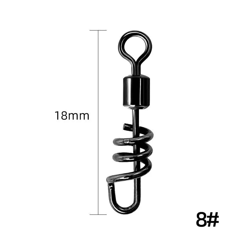 Stainless steel fishing swivel connector with 8-shaped ring design