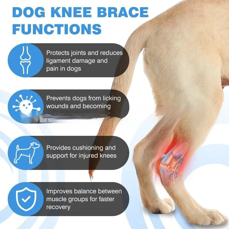 Black polyester dog leg guard for joint support and ACL recovery in three sizes