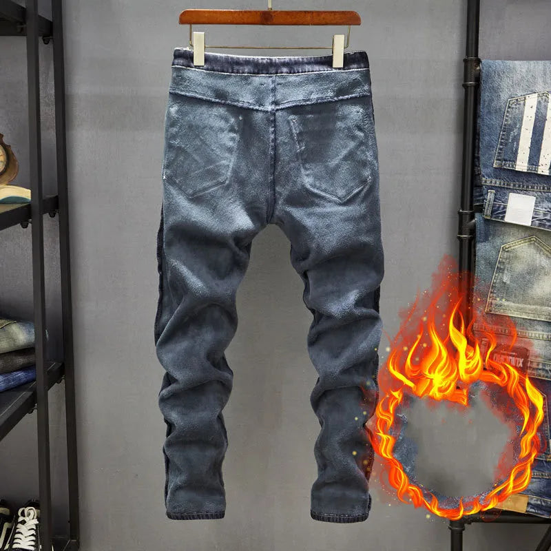 Men's slim-fit skinny jeans in cotton denim with micro elasticity in dark blue and light blue colours
